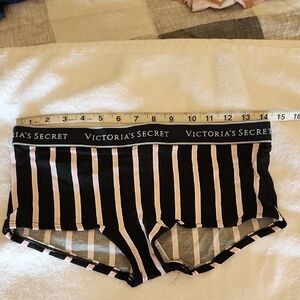 BNWT Victoria's Secret Black and Pink Striped Boxers